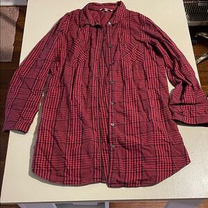 Victoria's Secret Red and Black Plaid Shirt